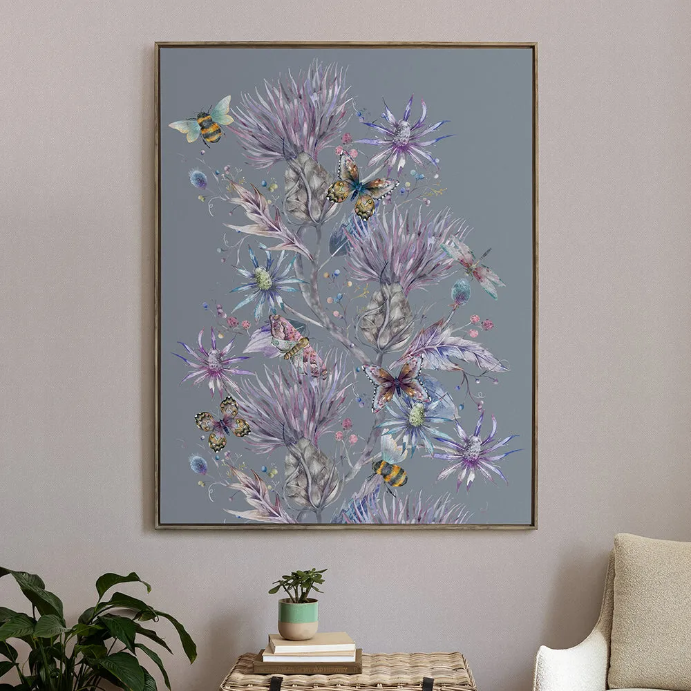 Elysium Storm Framed Canvas Stone