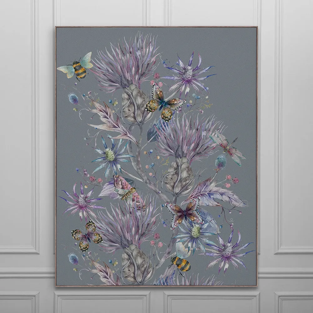 Elysium Storm Framed Canvas Stone