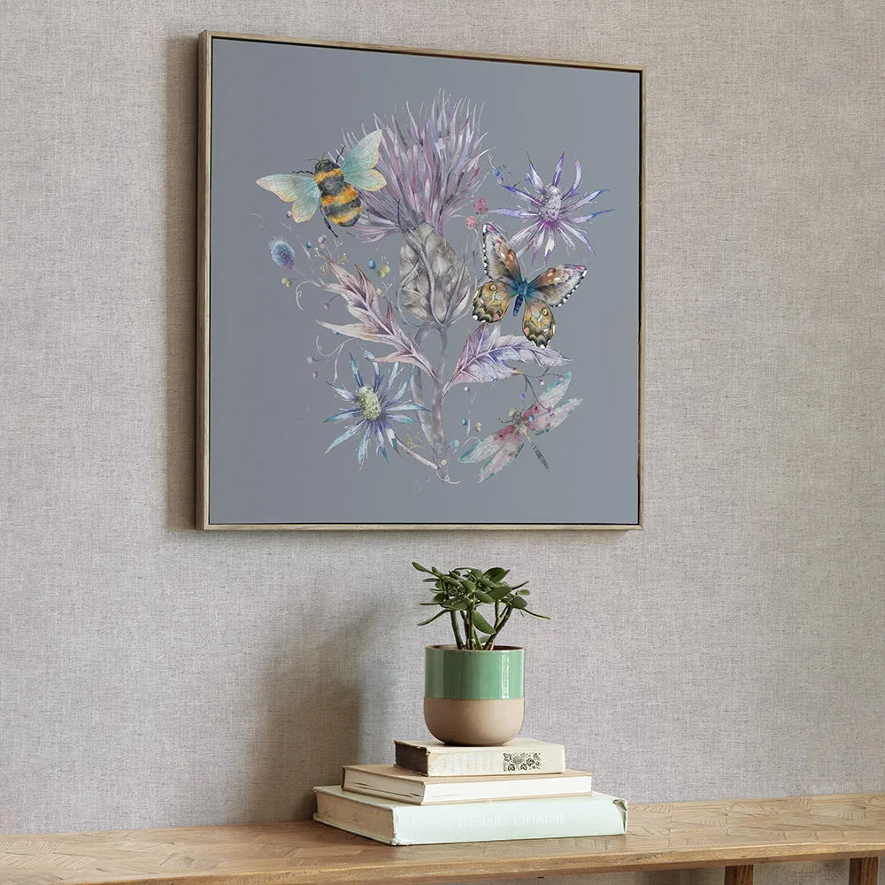 Elysium Storm Framed Canvas Stone