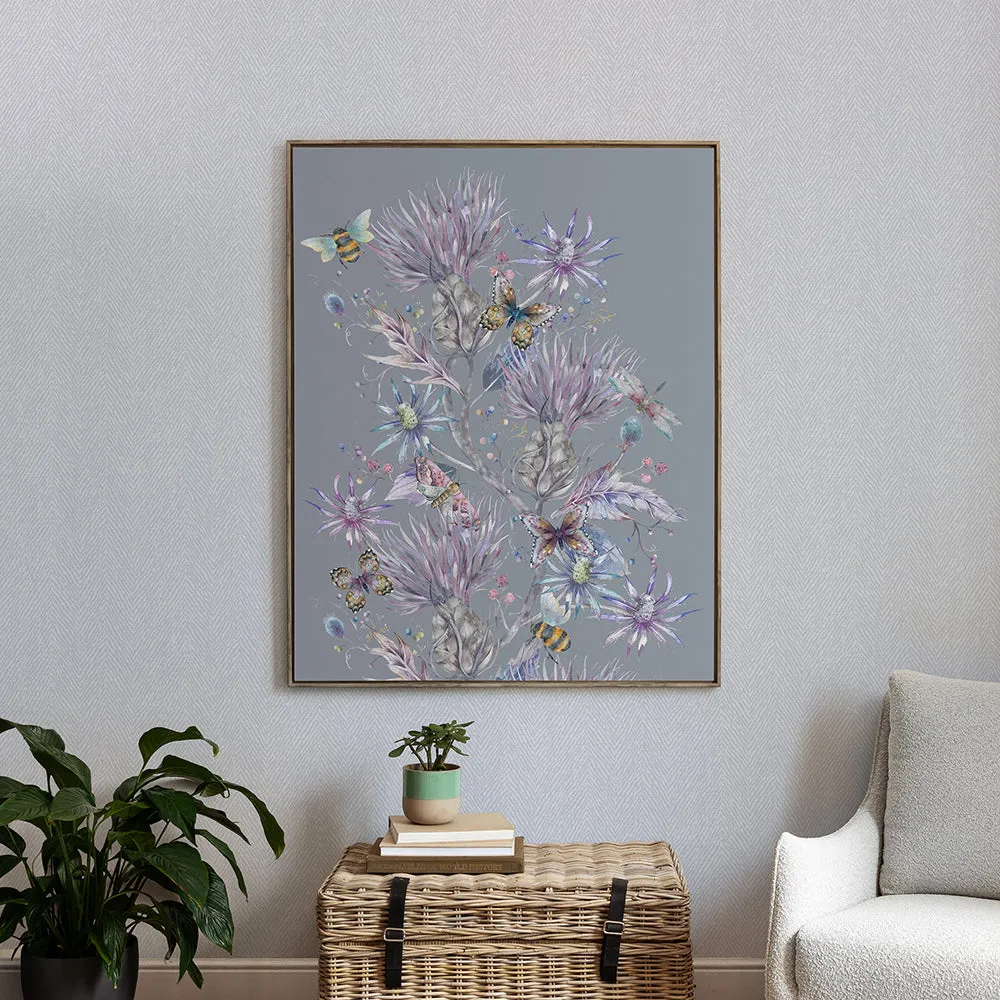 Elysium Storm Framed Canvas Stone