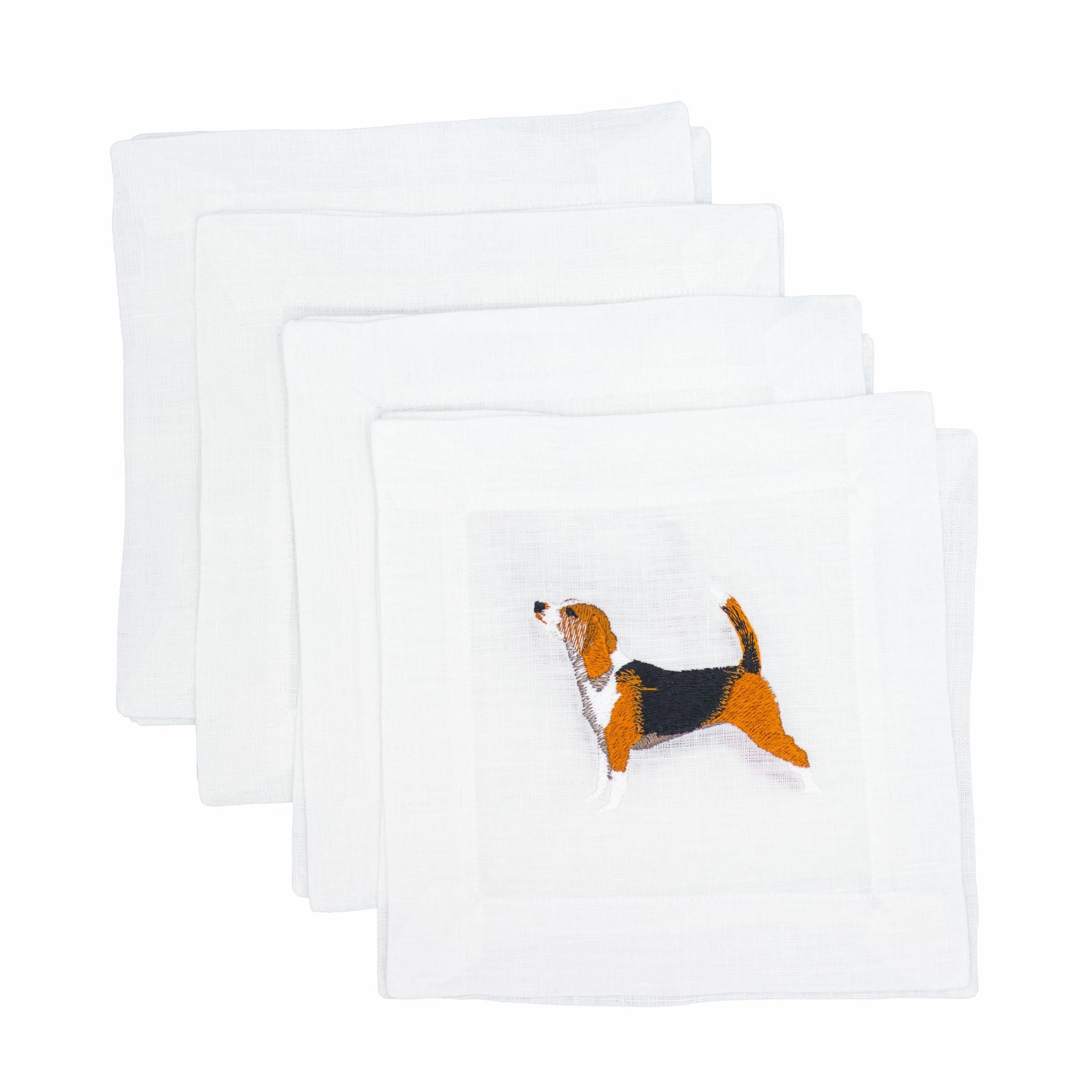 Embroidered Beagle Cocktail Napkins cute desktop display