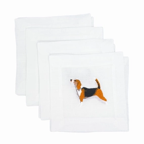 Embroidered Beagle Cocktail Napkins cute desktop display