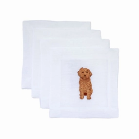 Embroidered Cavapoo Cocktail Napkins mini desktop sculpture