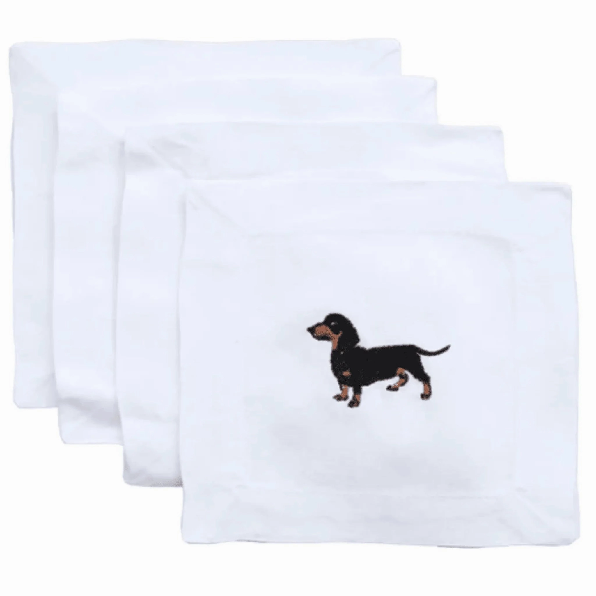 Embroidered Dachsund Cocktail Napkins cute desktop display