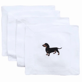 Embroidered Dachsund Cocktail Napkins mini desktop sculpture