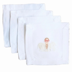 Embroidered Elton Cocktail Napkins cute desktop display