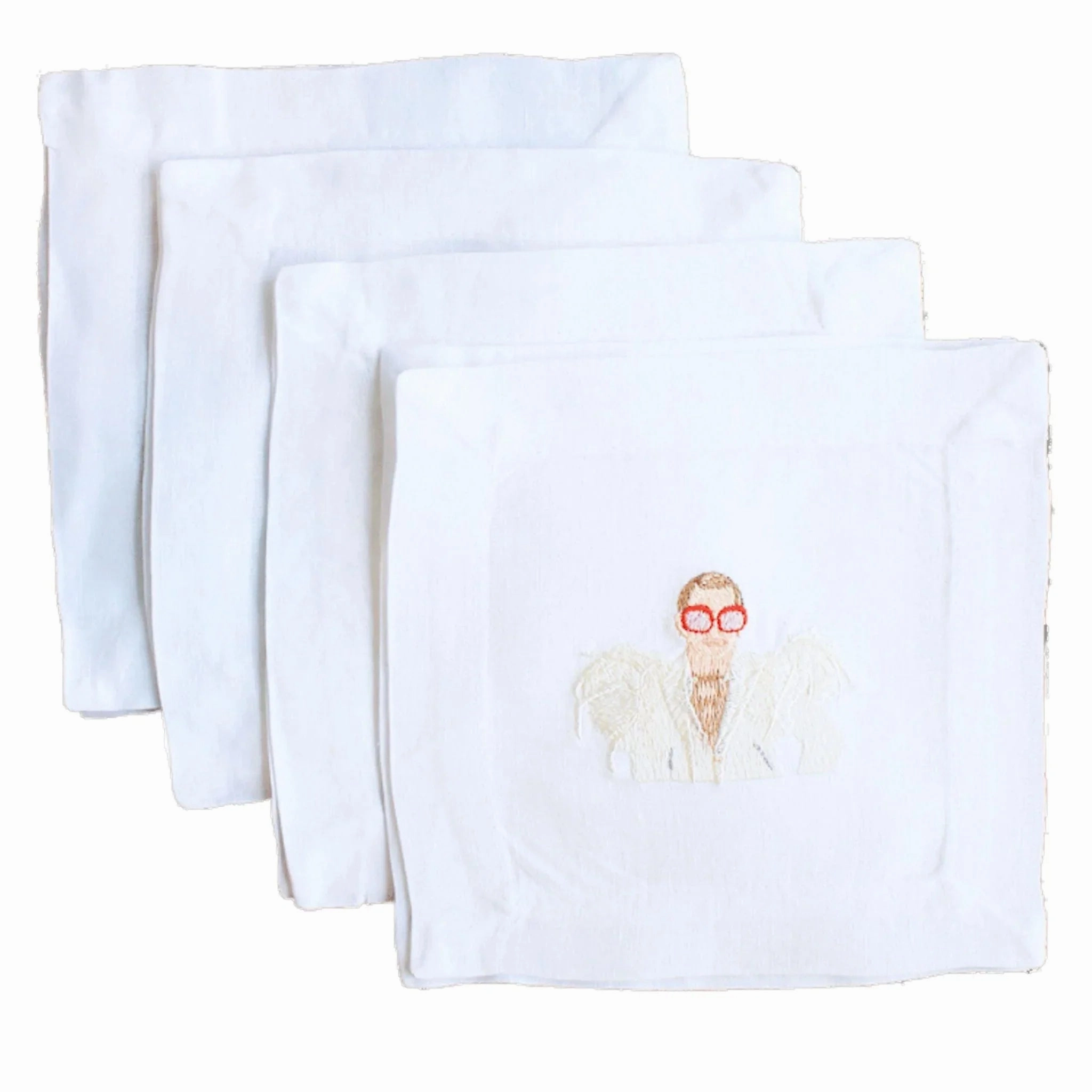 Embroidered Elton Cocktail Napkins cute desktop display