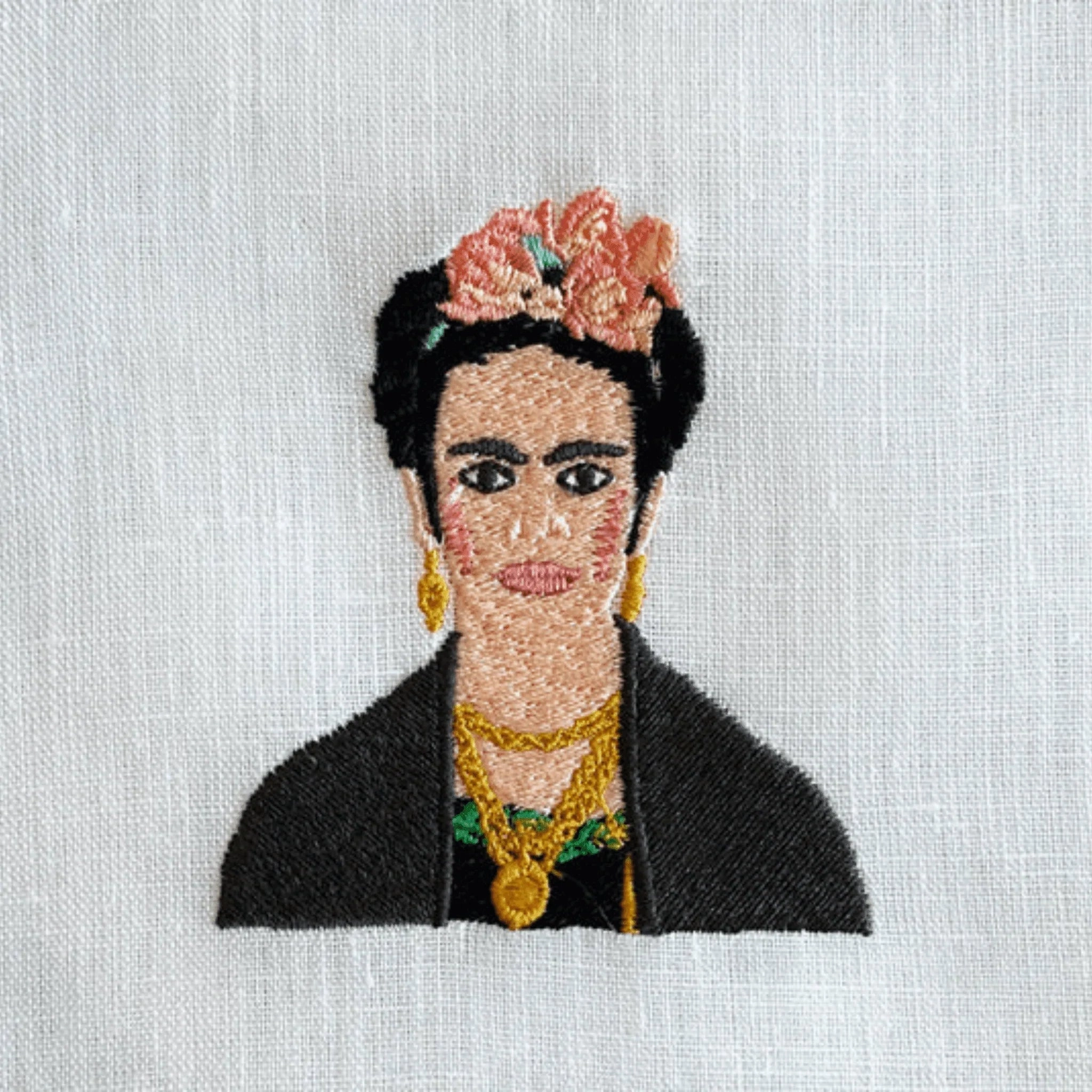 Embroidered Frida Kahlo Cocktail Napkins