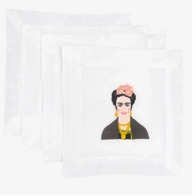 Embroidered Frida Kahlo Cocktail Napkins mini desktop sculpture