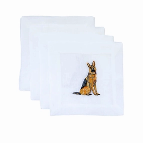 Embroidered German Shepard Cocktail Napkins cute desktop display