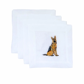 Embroidered German Shepard Cocktail Napkins mini desktop sculpture
