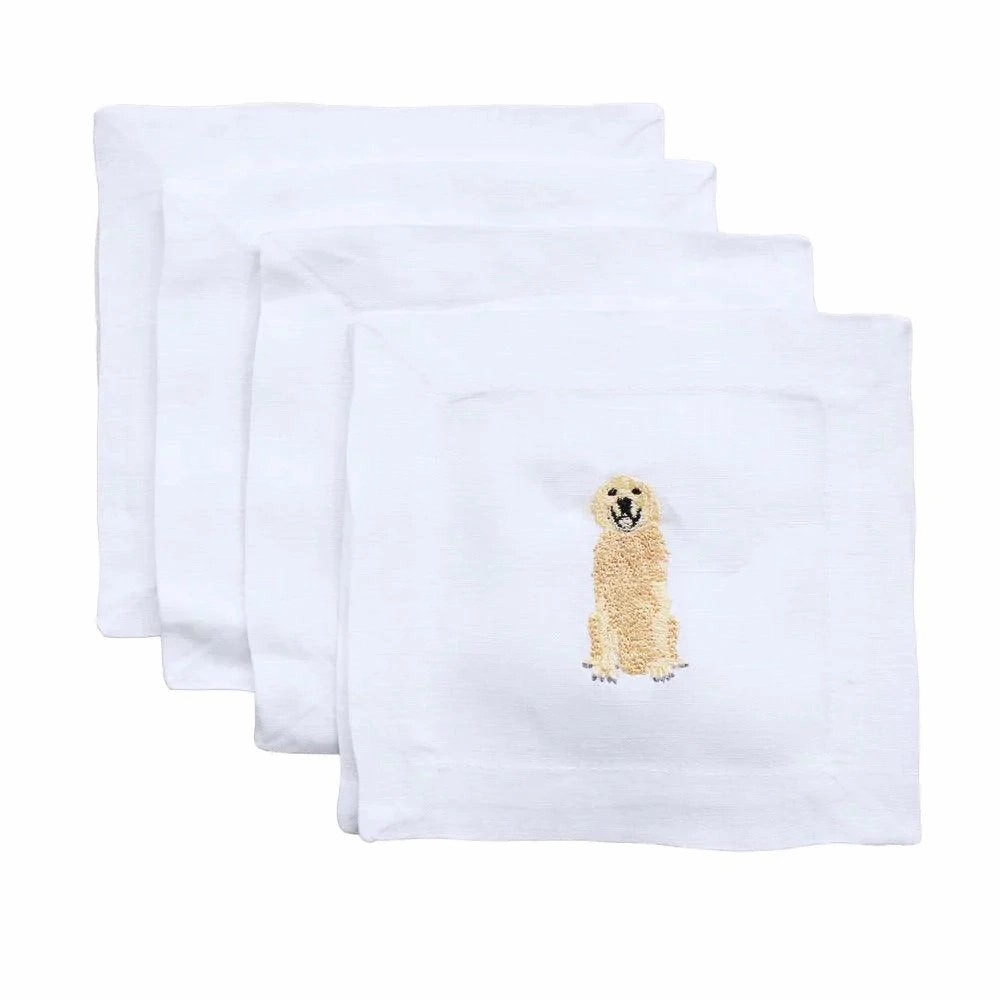 Embroidered Golden Retriever Cocktail Napkins mini desktop sculpture