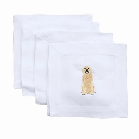 Embroidered Golden Retriever Cocktail Napkins mini desktop sculpture