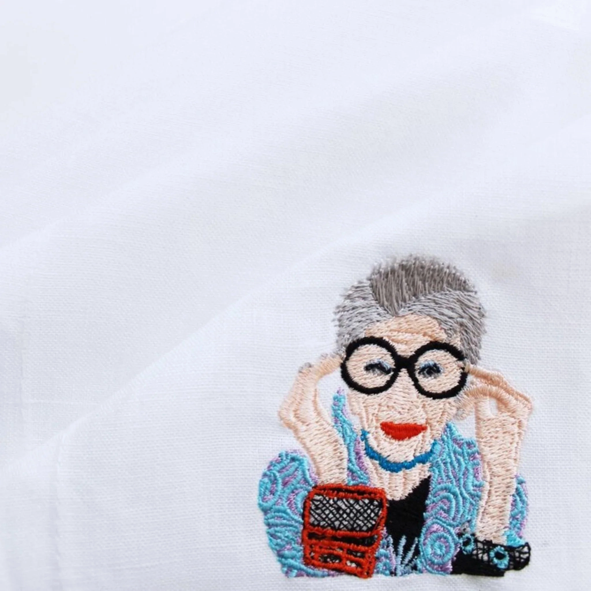 Embroidered Iris Cocktail Napkins