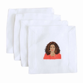 Embroidered Oprah Cocktail Napkins mini desktop sculpture
