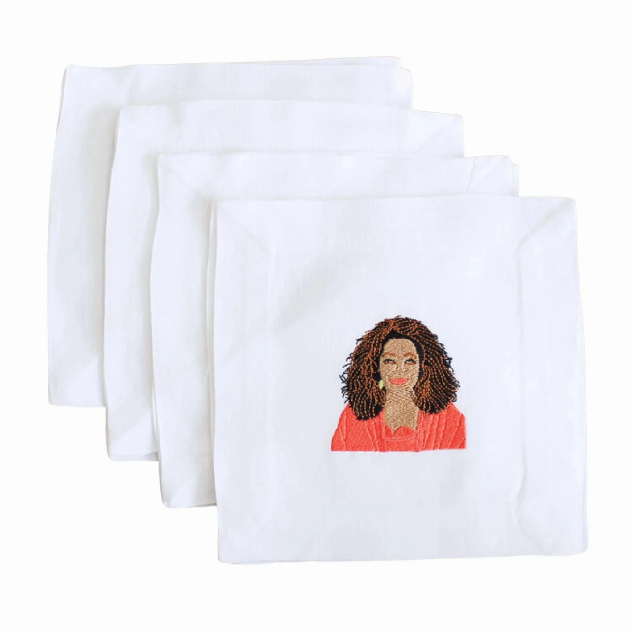 Embroidered Oprah Cocktail Napkins mini desktop sculpture