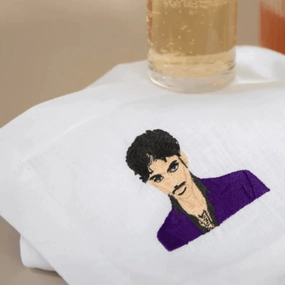 Embroidered Prince Cocktail Napkins mini desktop sculpture