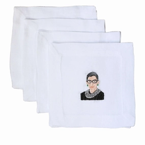 Embroidered Ruth Bader Ginsburg Cocktail Napkins cute desktop display