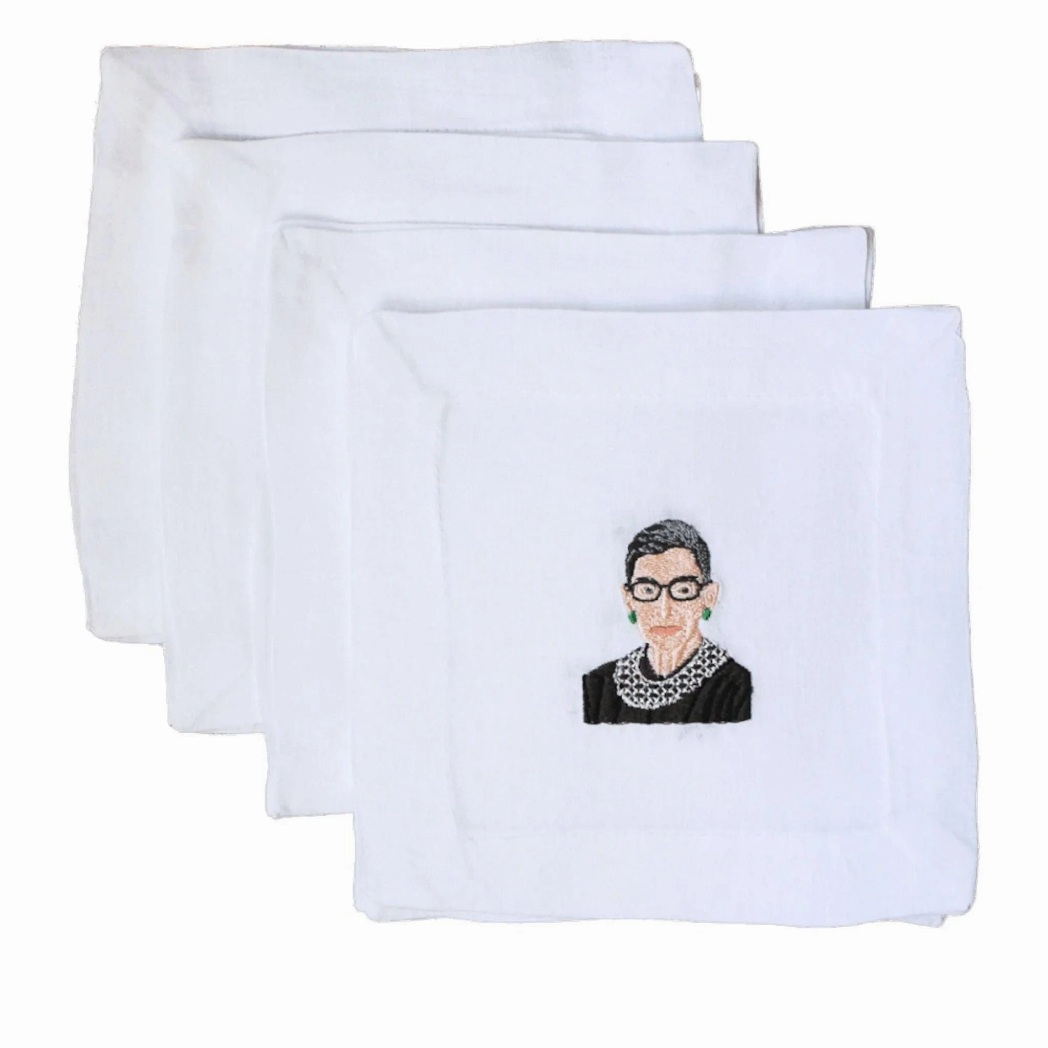 Embroidered Ruth Bader Ginsburg Cocktail Napkins mini desktop sculpture