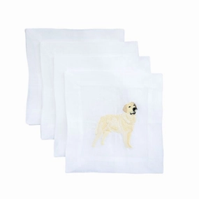 Embroidered Yellow Labrador Cocktail Napkins cute desktop display