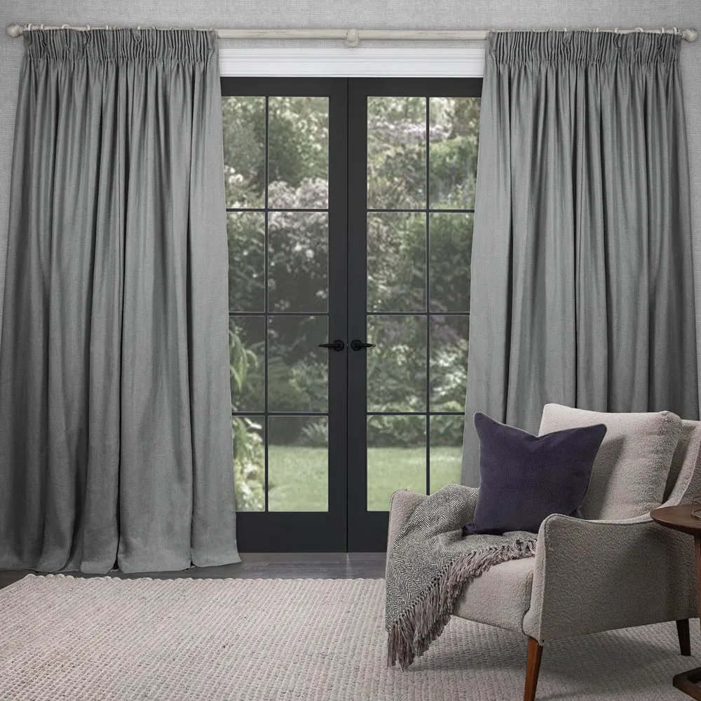 Emilio Woven Pencil Pleat Curtains Pebble modern fashion rug  