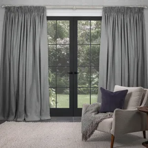 Emilio Woven Pencil Pleat Curtains Pebble modern fashion rug  