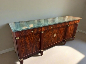 EMPIRE GREEN MARBLE TOP MAHOGANY SIDEBOARD AS FOUND artistic wall mural