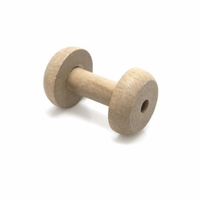 Empty Wooden Spools, Barrel, 2-3/4-inch wooden room decoration