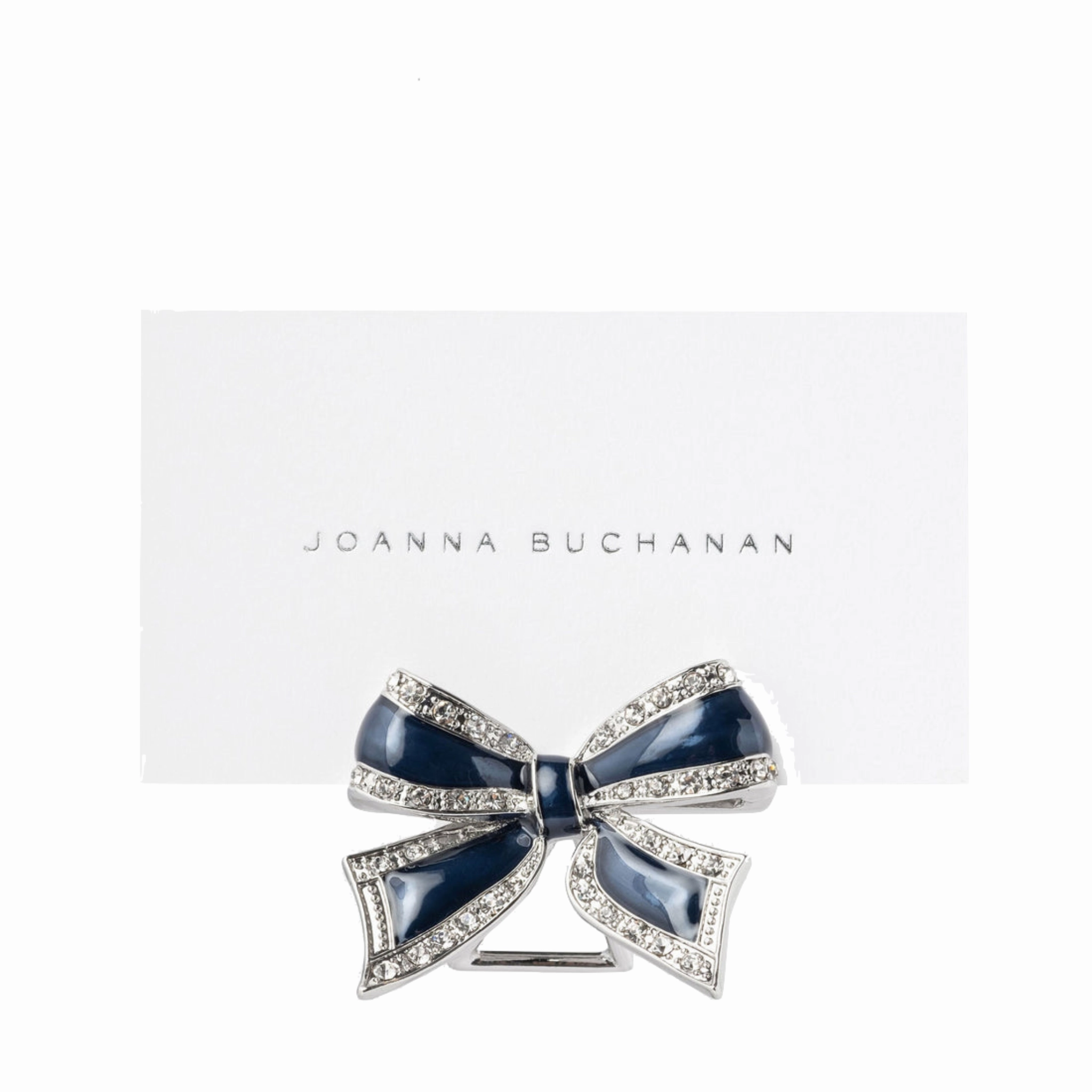Enamel Bow Placecard Holders, Navy, Set of Four cute desktop display