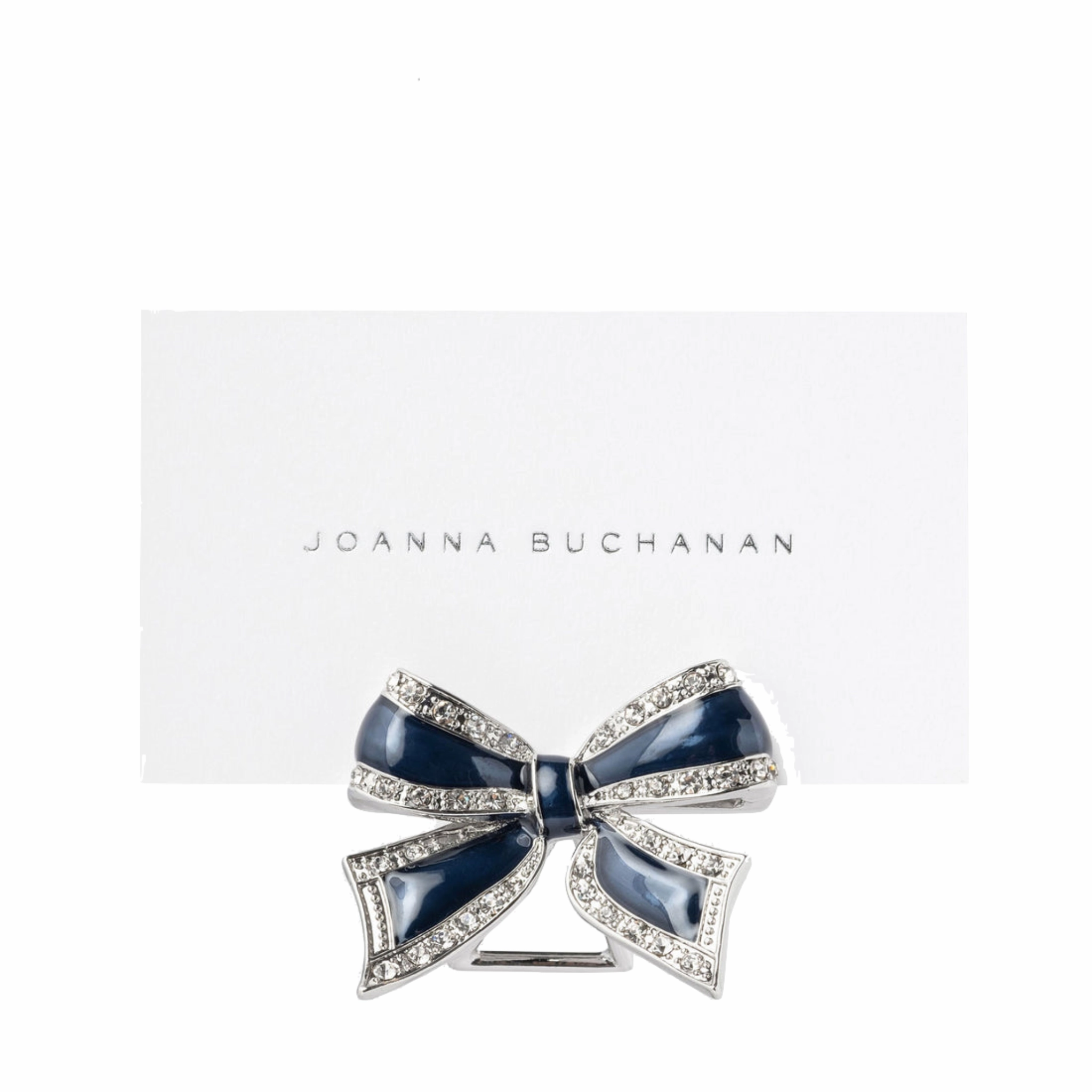 Enamel Bow Placecard Holders, Navy, Set of Four mini desktop sculpture