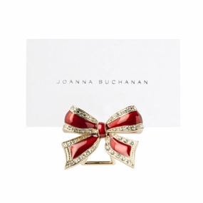 Enamel Bow Placecard Holders, Red, Set of Four mini desktop sculpture