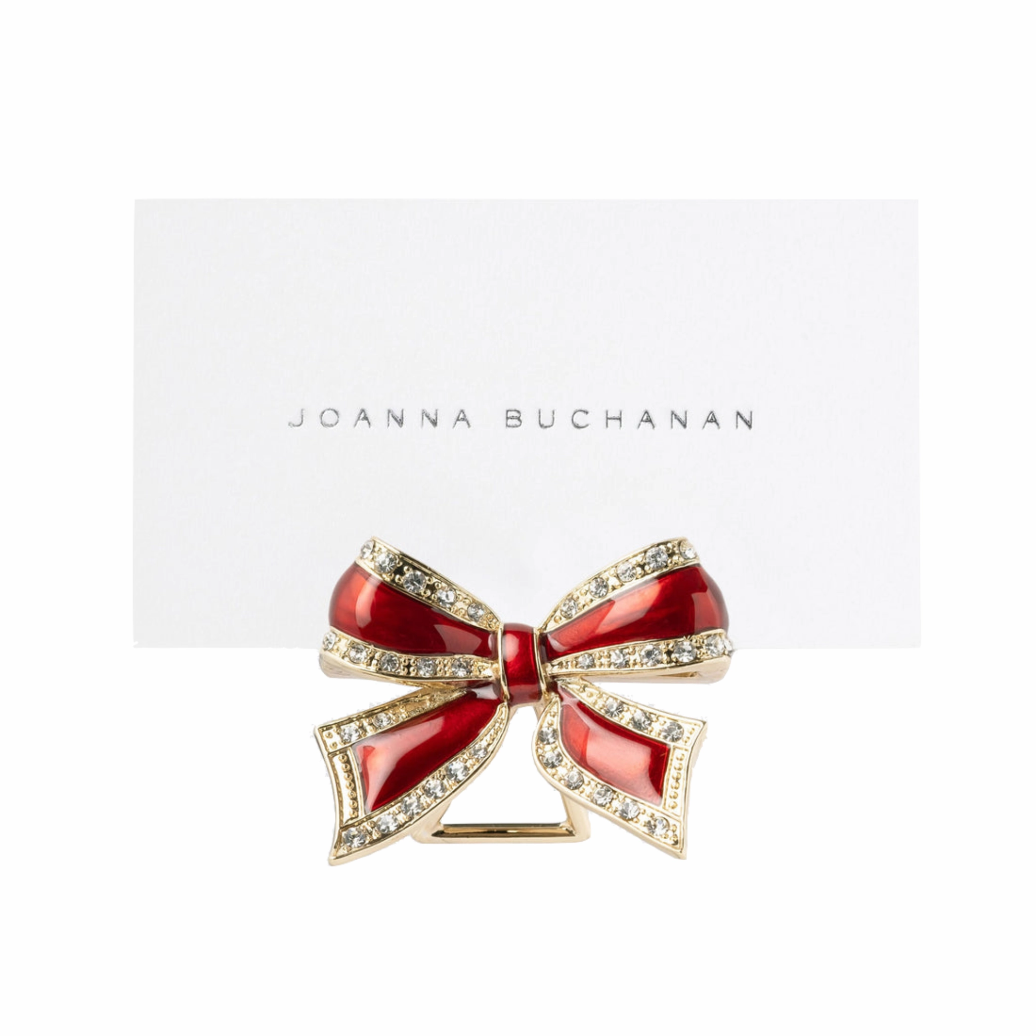 Enamel Bow Placecard Holders, Red, Set of Four mini desktop sculpture