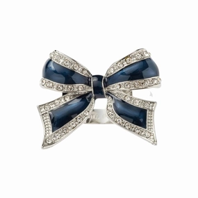 Enamel Bow Skinny Napkin Rings, Navy, Set of Four mini desktop sculpture