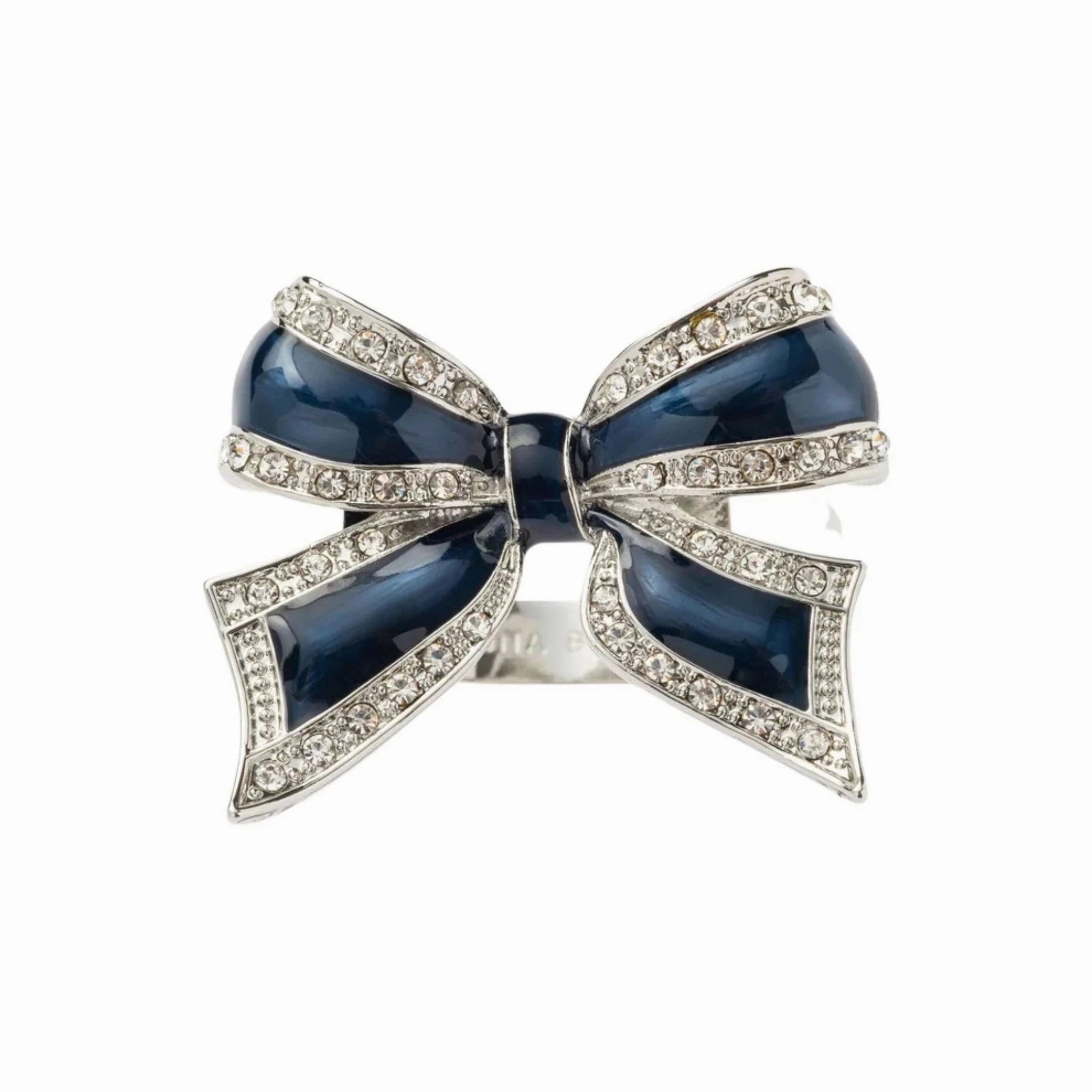 Enamel Bow Skinny Napkin Rings, Navy, Set of Four mini desktop sculpture