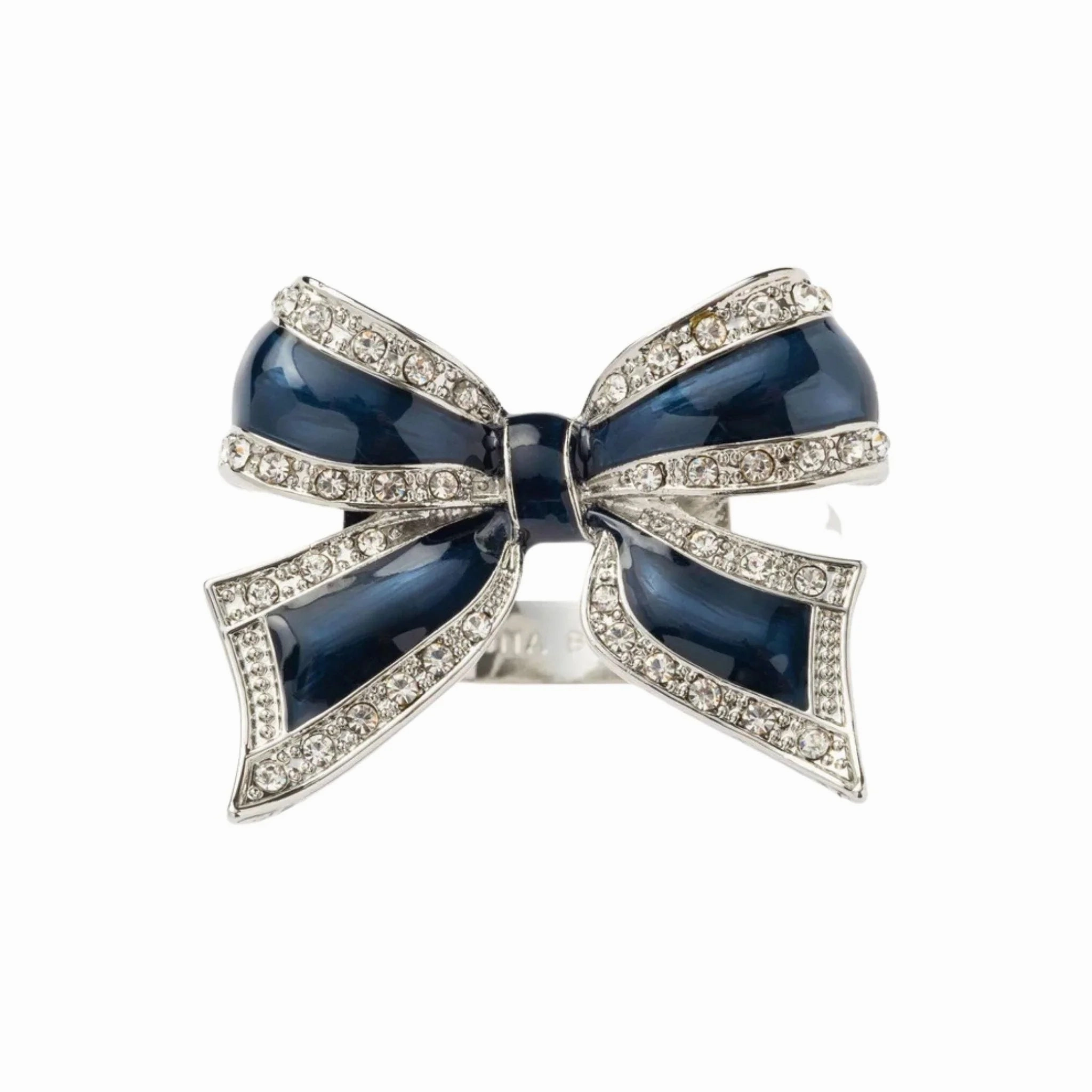 Enamel Bow Skinny Napkin Rings, Navy, Set of Four cute desktop display