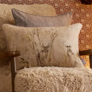 Enchanted Forest Printed Piped Cushion Cream modern fashion rug  