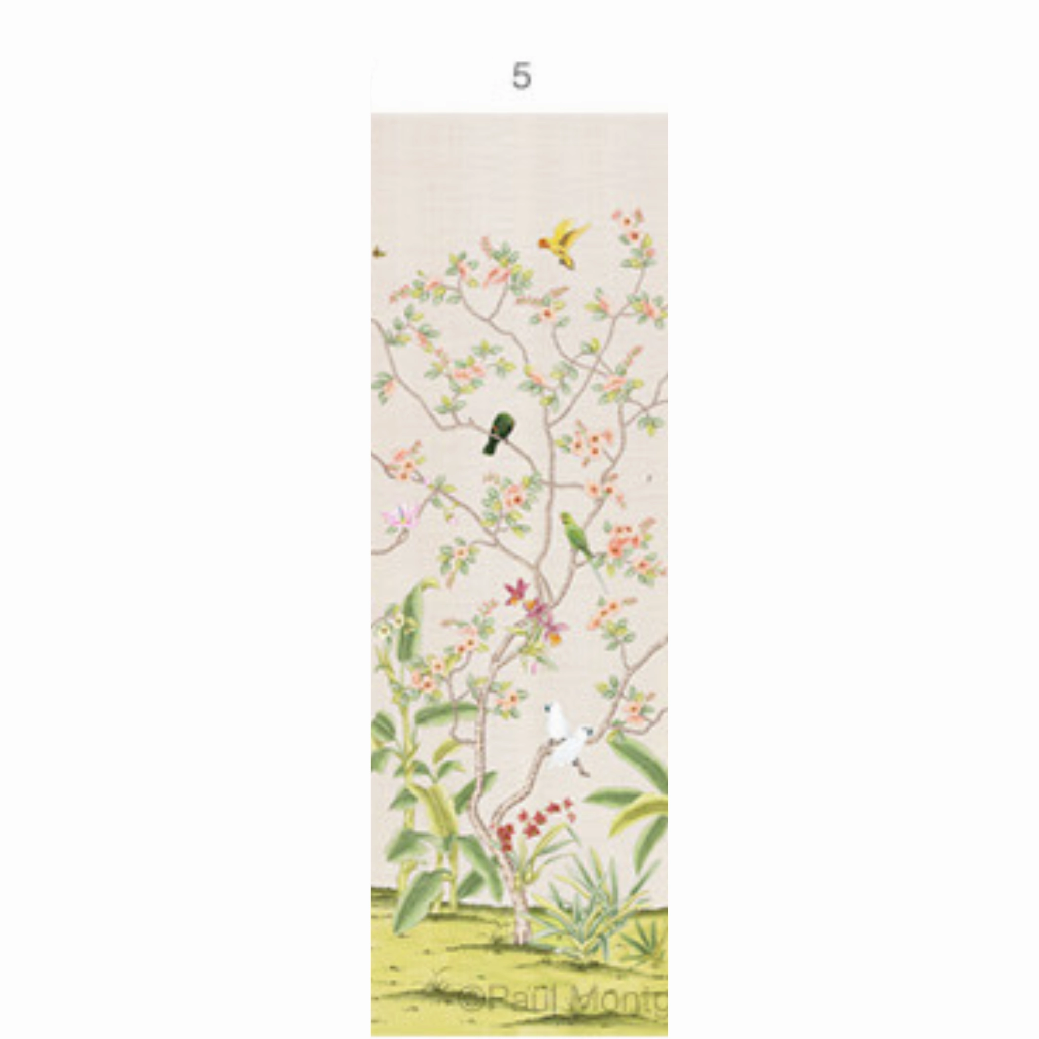 Enchanted Garden Mural Wallpaper Panels in Blush