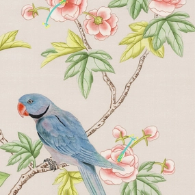 Enchanted Garden Mural Wallpaper Panels in Blush paper wall covering