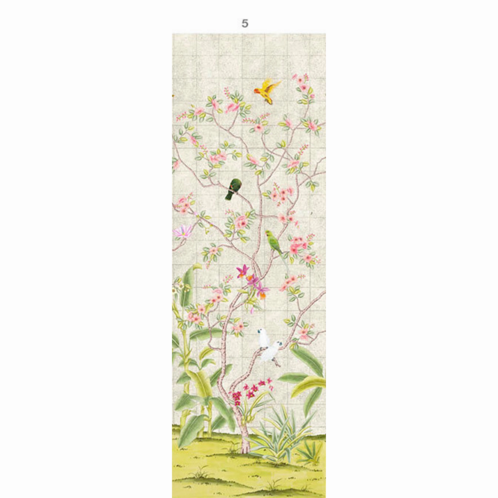 Enchanted Garden Mural Wallpaper Panels in Silver