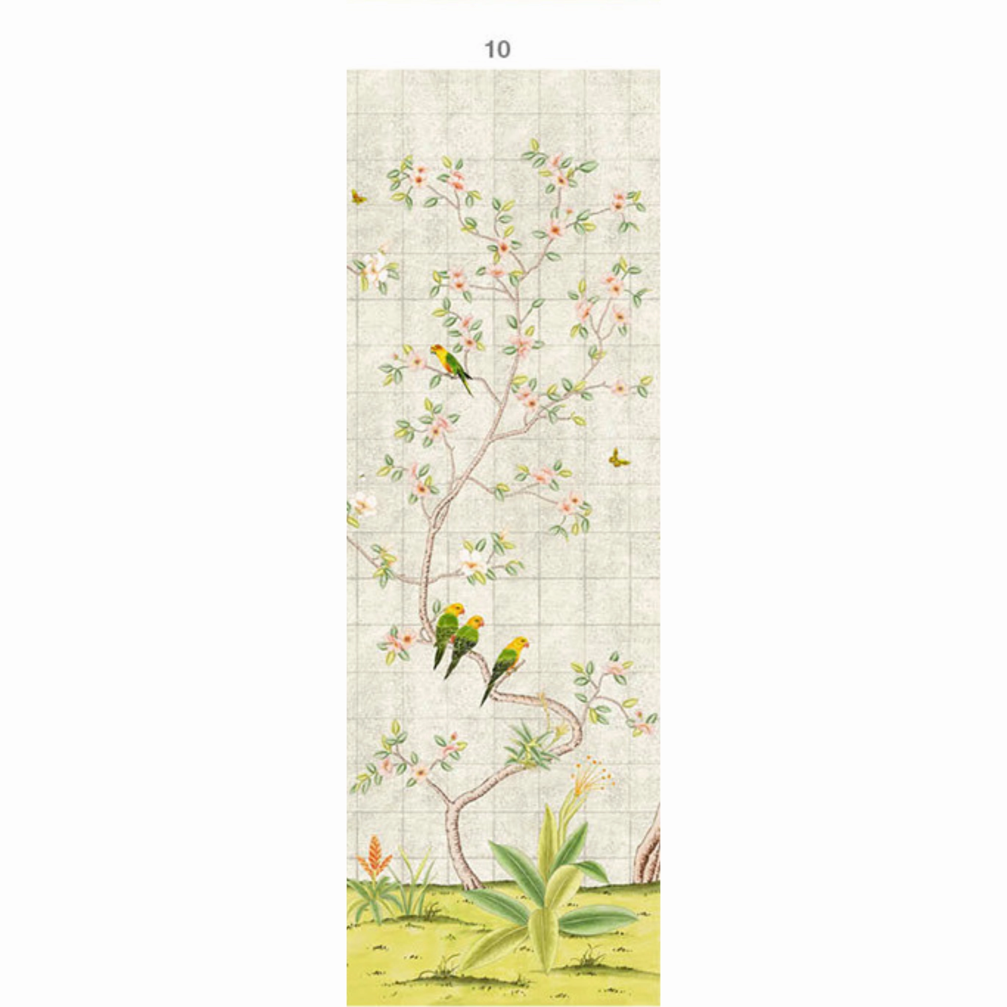 Enchanted Garden Mural Wallpaper Panels in Silver