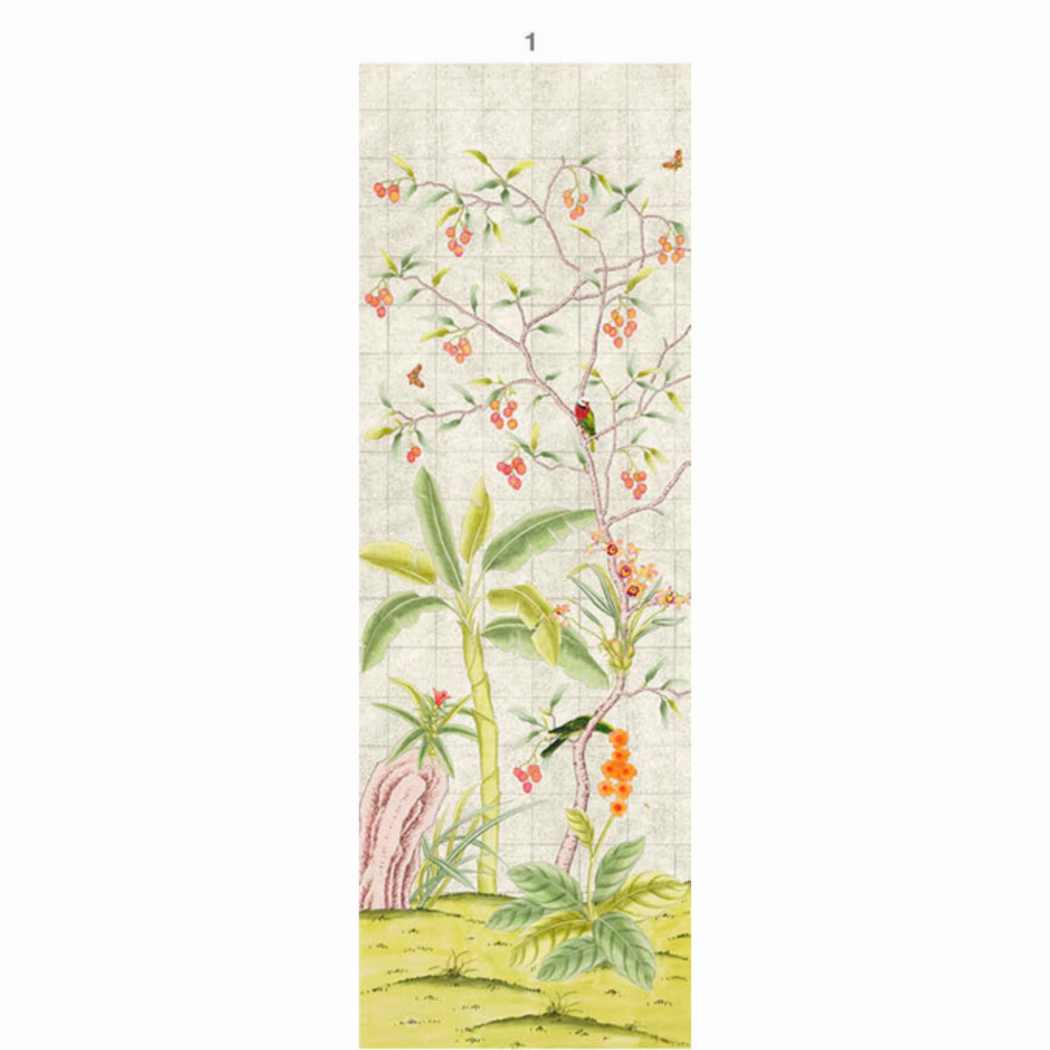 Enchanted Garden Mural Wallpaper Panels in Silver