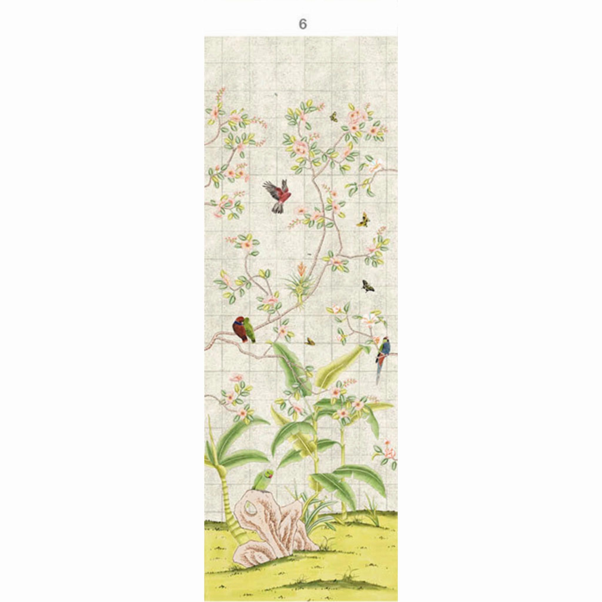 Enchanted Garden Mural Wallpaper Panels in Silver