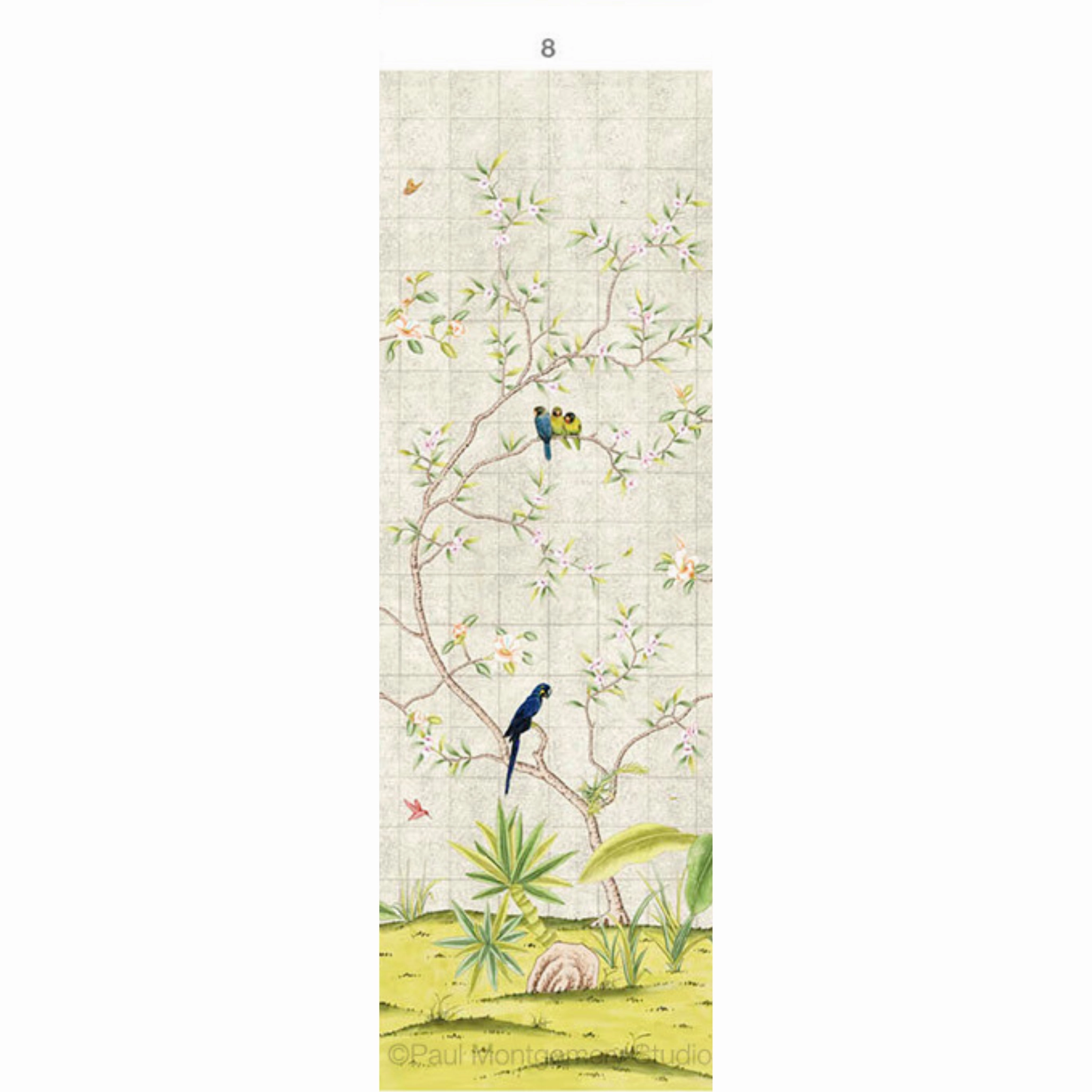 Enchanted Garden Mural Wallpaper Panels in Silver