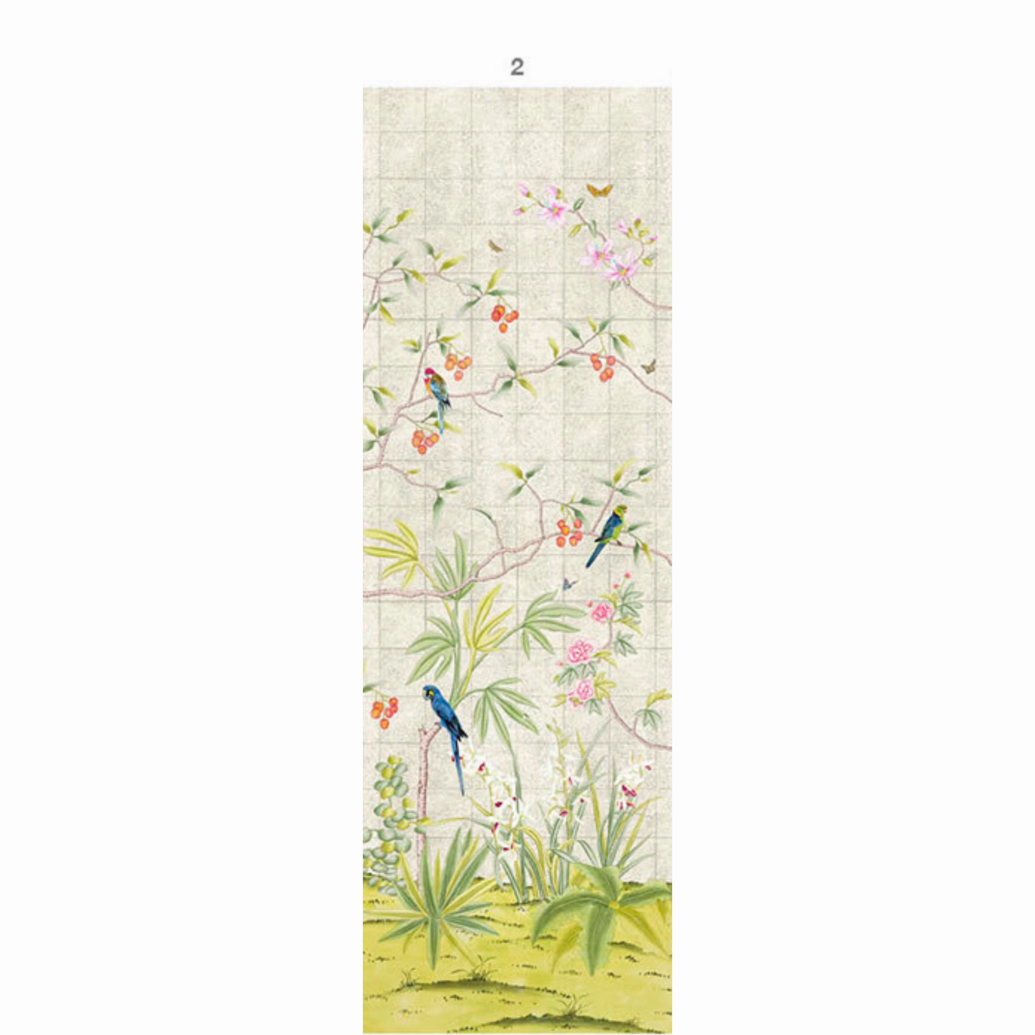 Enchanted Garden Mural Wallpaper Panels in Silver
