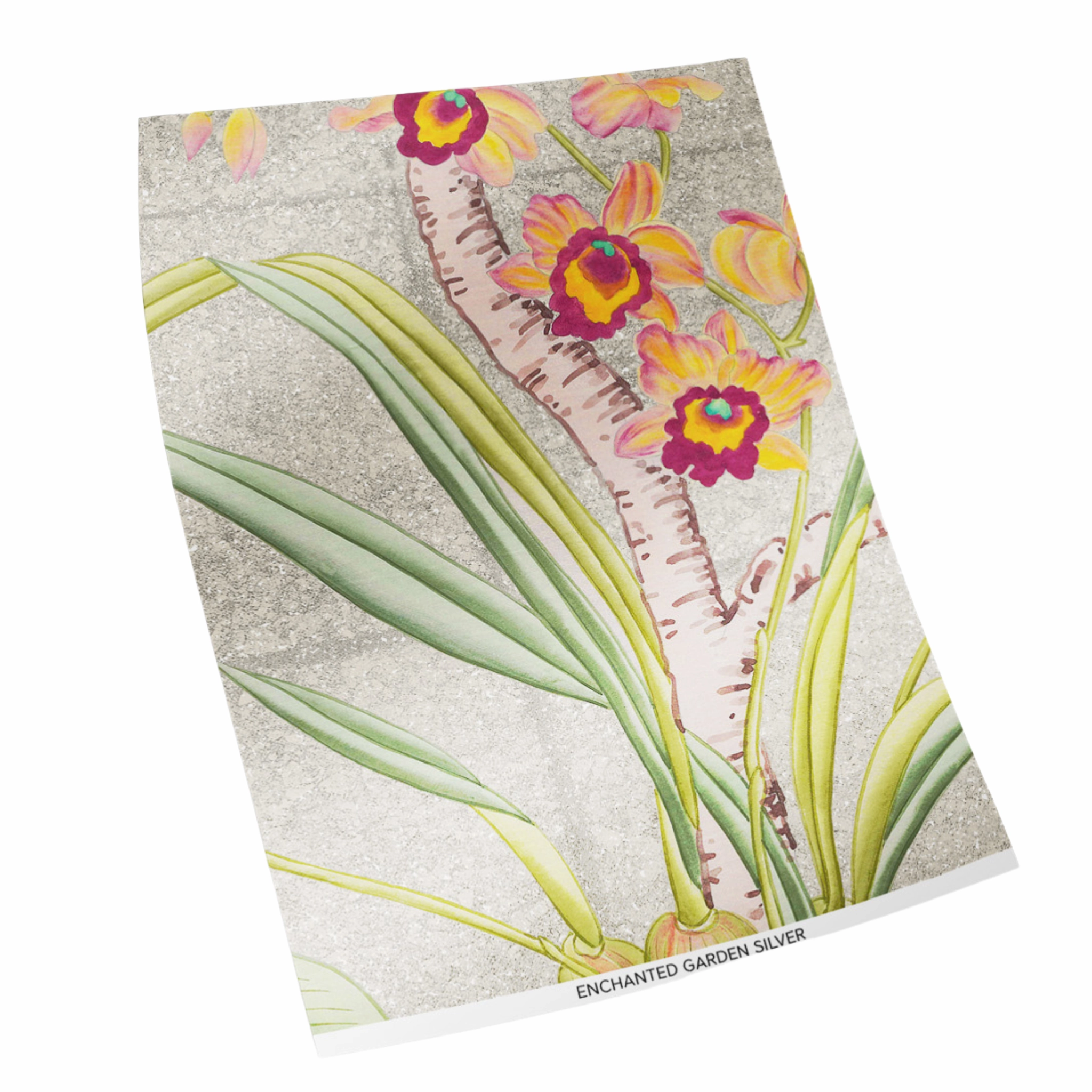 Enchanted Garden Mural Wallpaper Panels in Silver