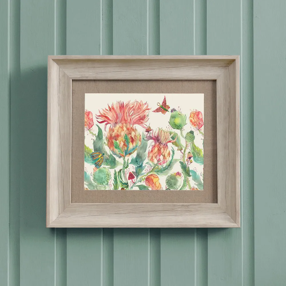 Enchanting Thistle Framed Print Birch/Marigold modern fashion rug  