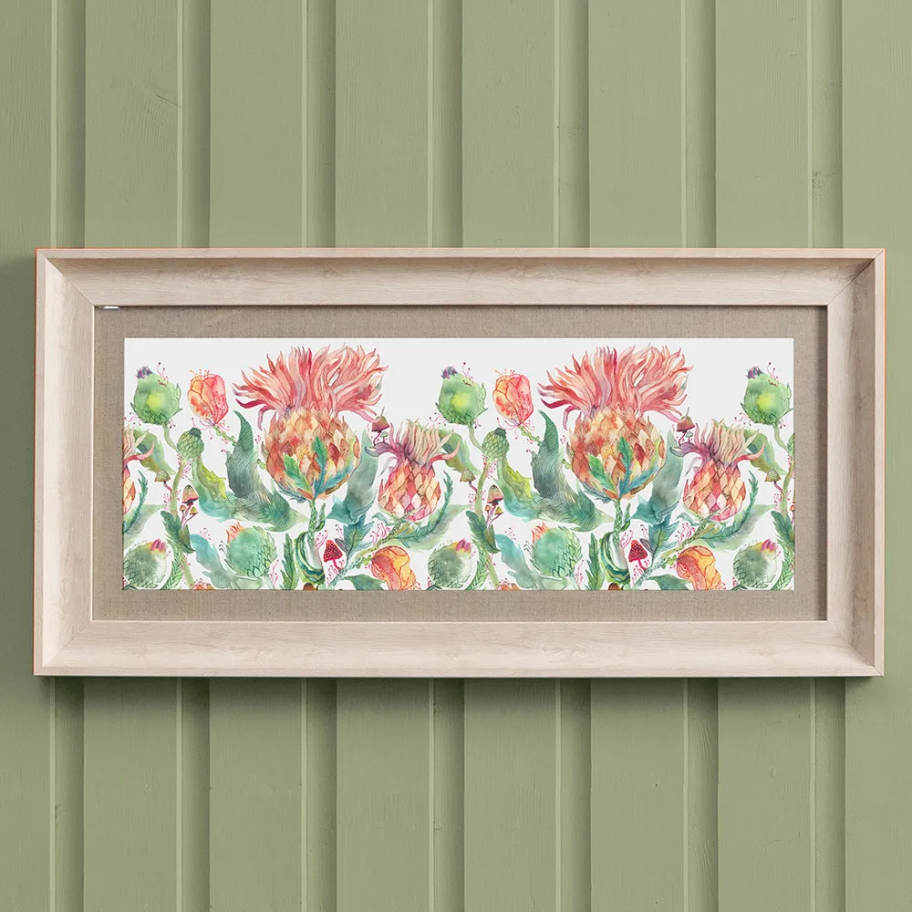 Enchanting Thistle Framed Print Birch/Marigold