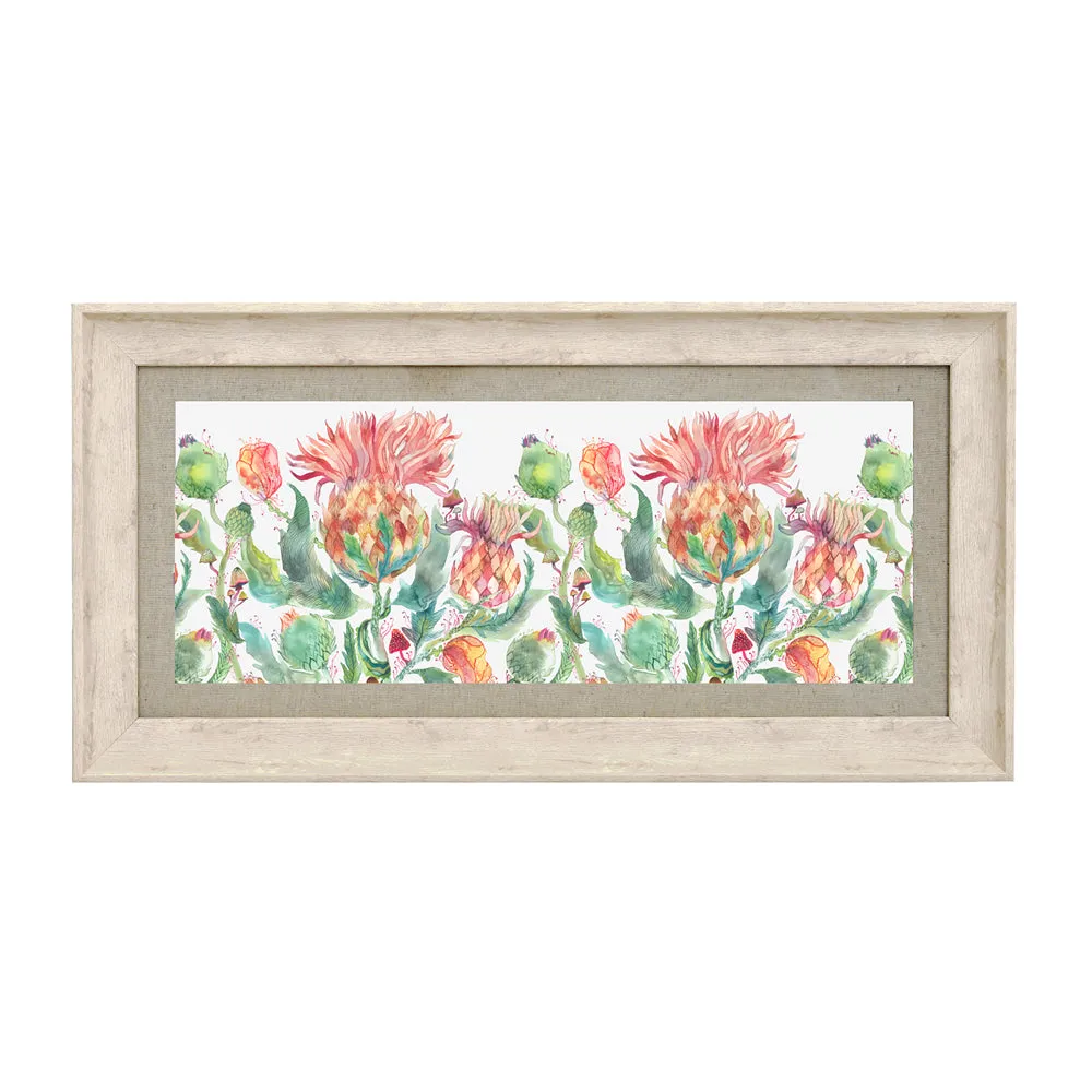 Enchanting Thistle Framed Print Birch/Marigold