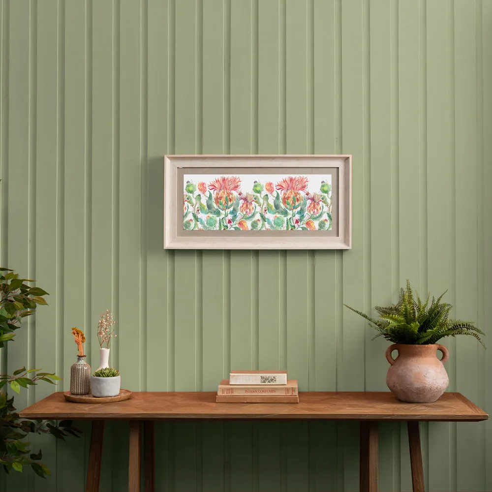 Enchanting Thistle Framed Print Birch/Marigold