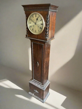 ENLGISH OAK BARLEY TWIST GRANDDAUGHTER CLOCK artistic wall mural